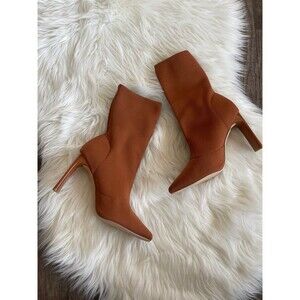 Heeled burnt orange sock boots size 7